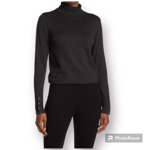 Joseph A Charcoal Turtleneck Sweater  Size: Small - Picture 1 of 11